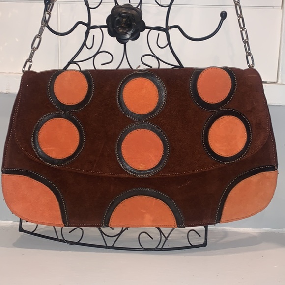 🍒Vintage Suede/Leather Clutch w/strap bag🍒 - Picture 3 of 10